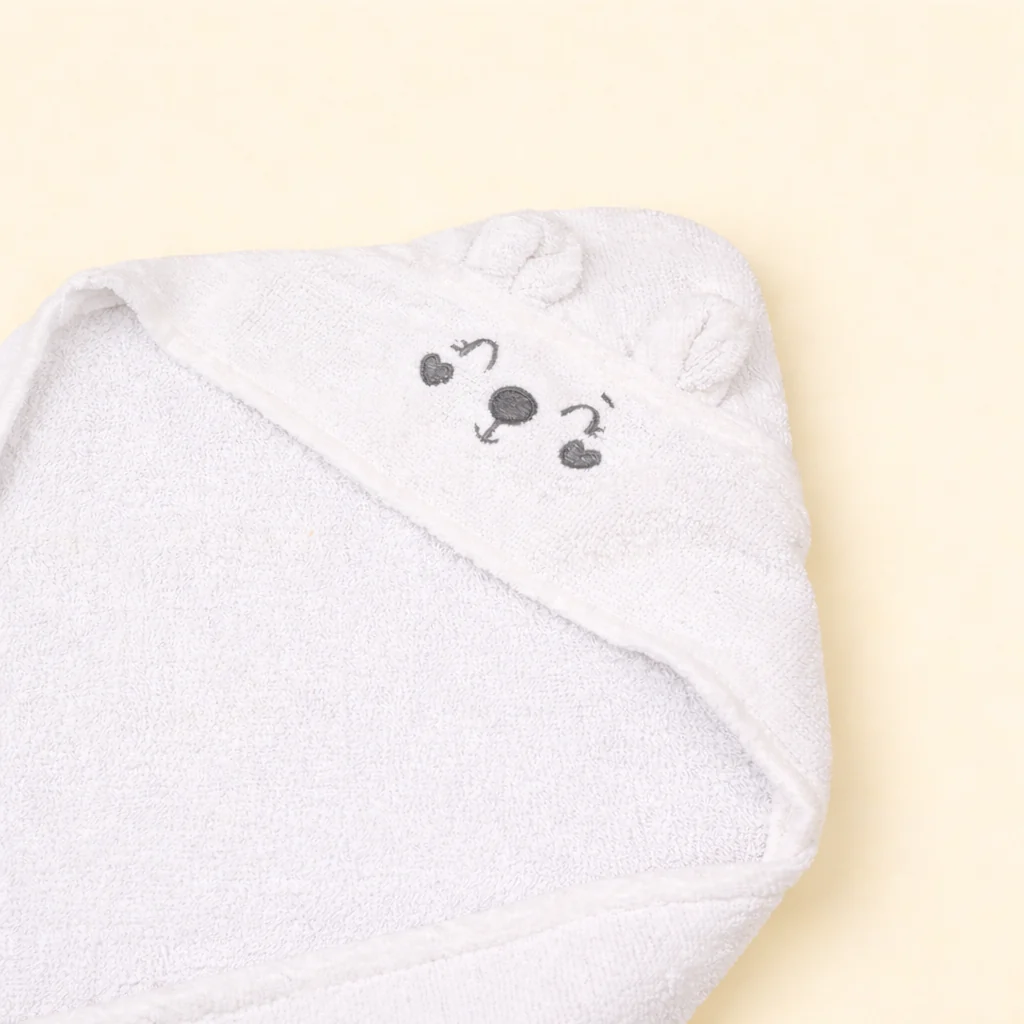 Baby Hooded Bath Towel 75x75 (White) - Image 3