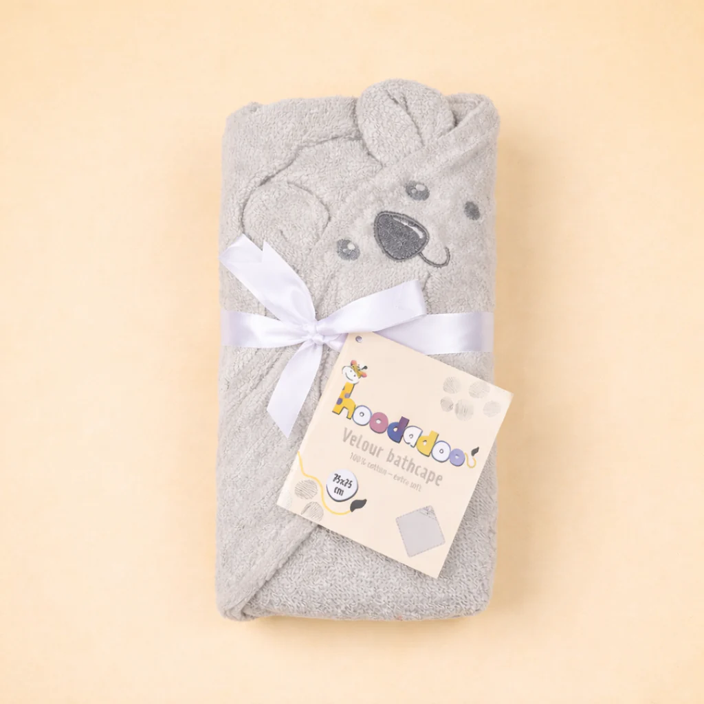 Baby Hooded Bath Towel 75x75 (Grey) - Image 3