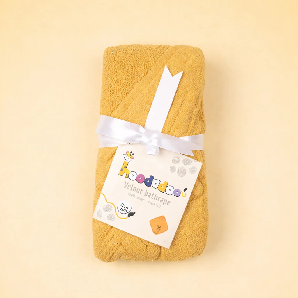 Baby Hooded Bath Towel 75x75 (Yellow) - Image 3