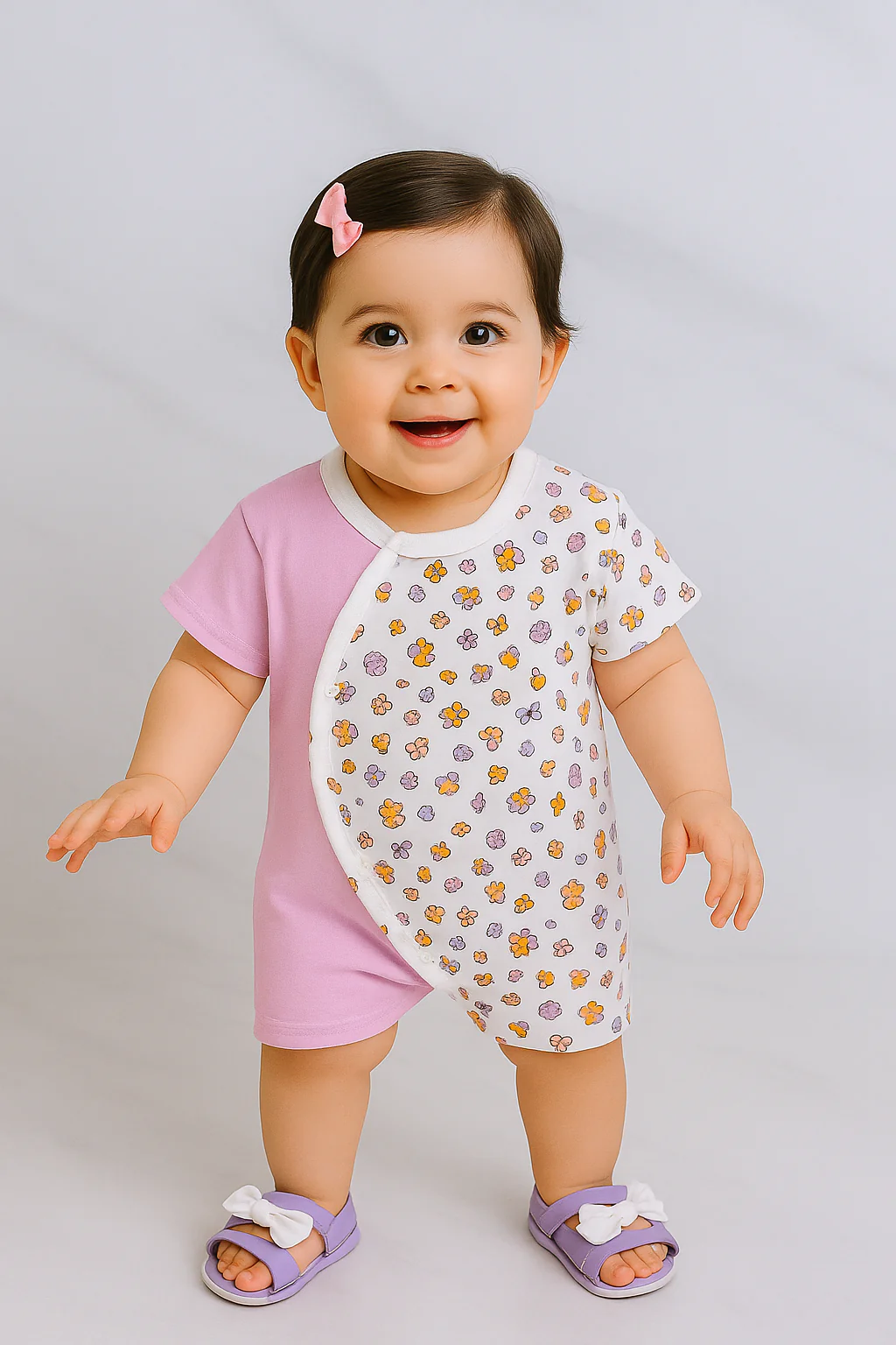 Flowers Printed Raglan Sleeve Romper - Image 5