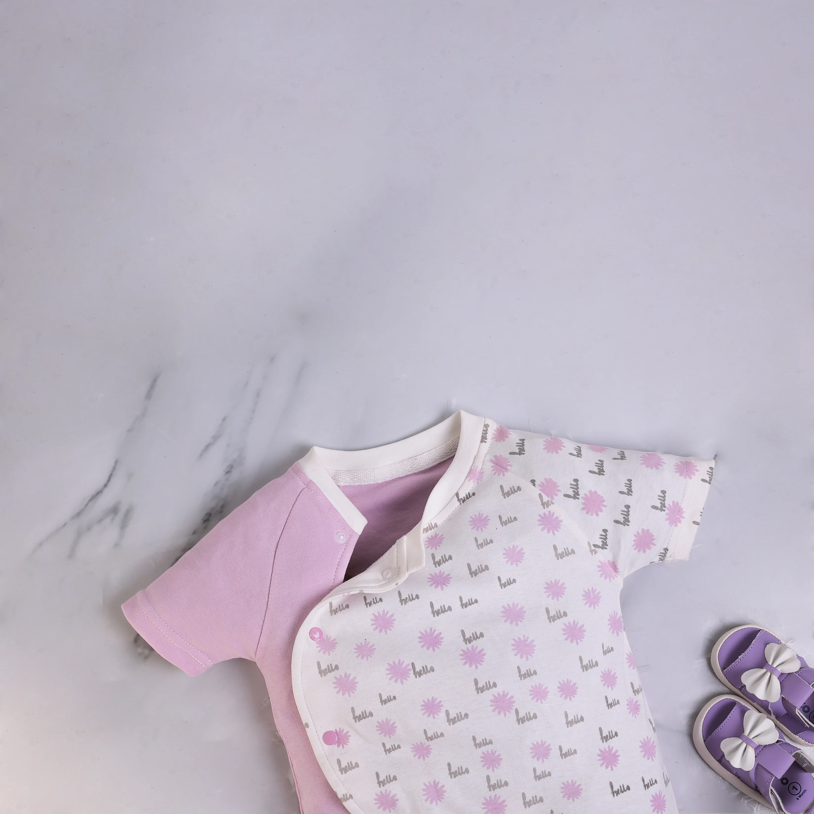 Flower Printed Raglan Sleeve Romper - Image 4