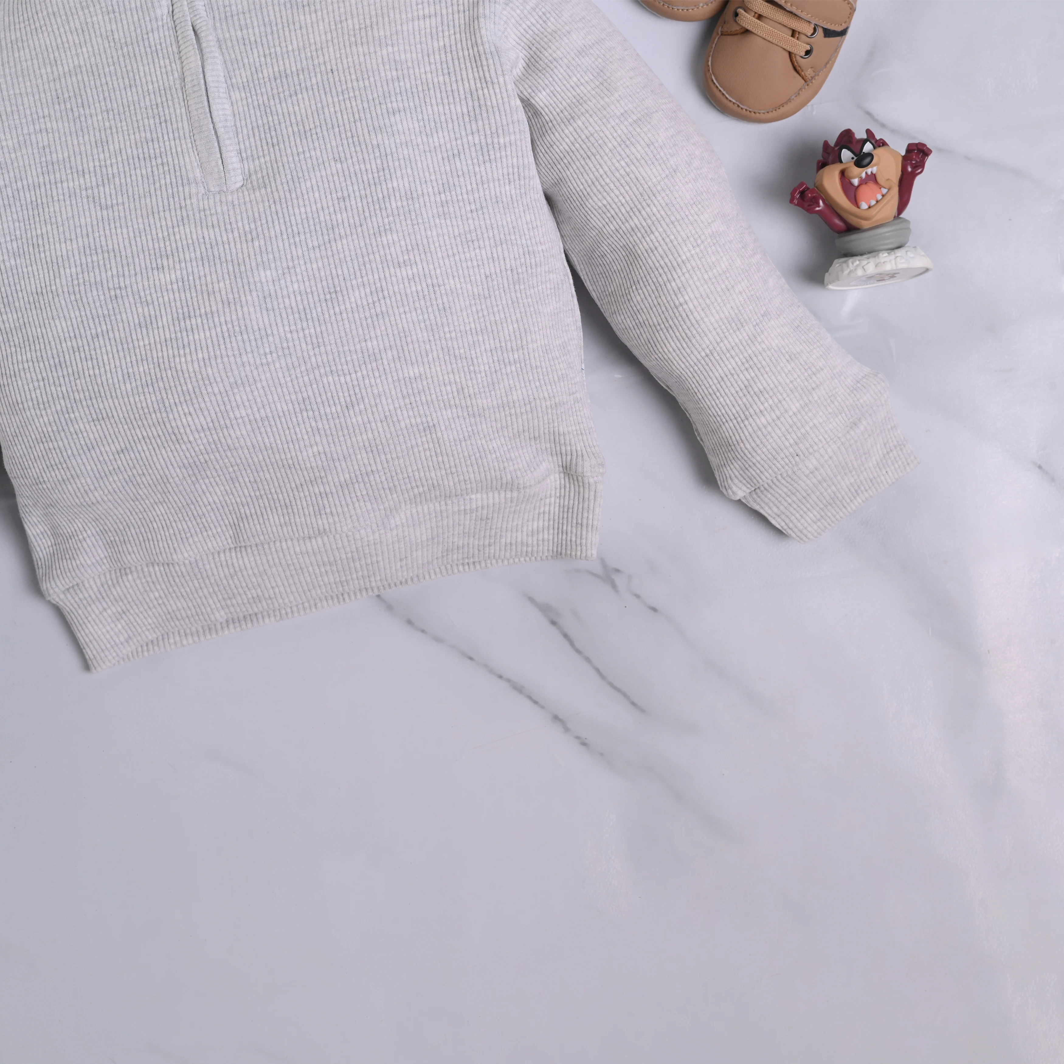 Ribbed High Neck Set (Oatmeal) - Image 4